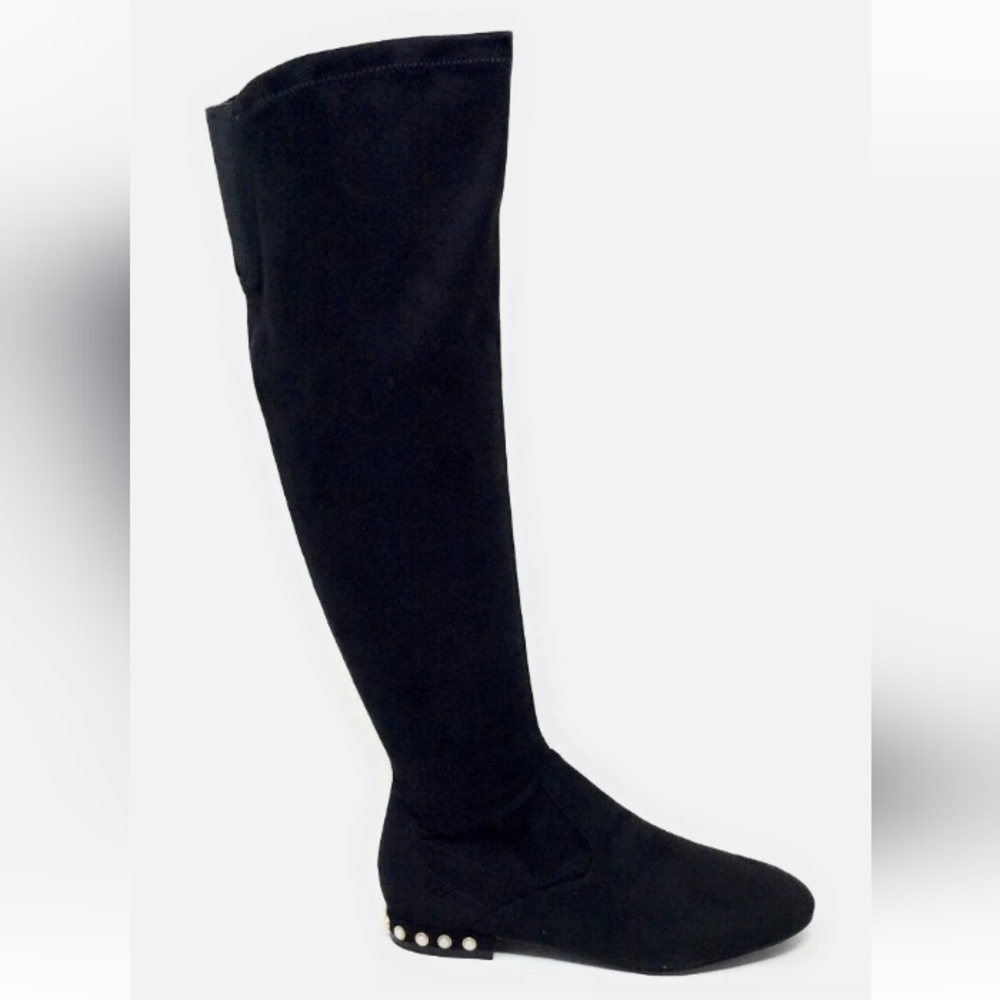 Ivanka Trump Freeda2 women's knee high Faux-Suede fashion boots size 5 Med, EUC.